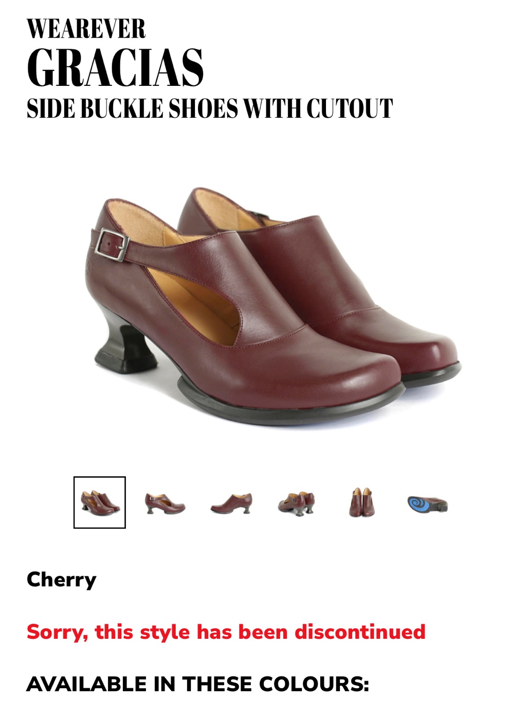 Wearever Gracias Cherry Side Buckle Heels Size 10 M. This Color Is Rare